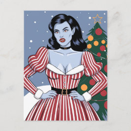 Vampire Lady Christmas Postkarte