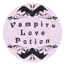 Vampire Liebe Potion Halloween Round Stickers