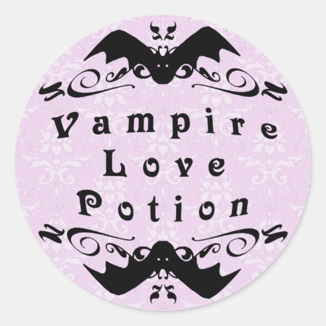 Vampire Liebe Potion Halloween Round Stickers (Vorderseite)