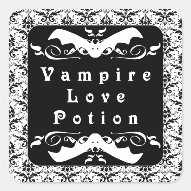 Vampire Liebe Potion (Schwarz) Halloween Stickers (Vorderseite)