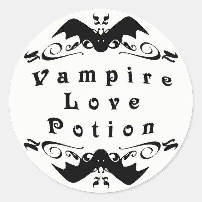 Vampire-Liebe-Trank Halloween Runder Aufkleber (Vorderseite)