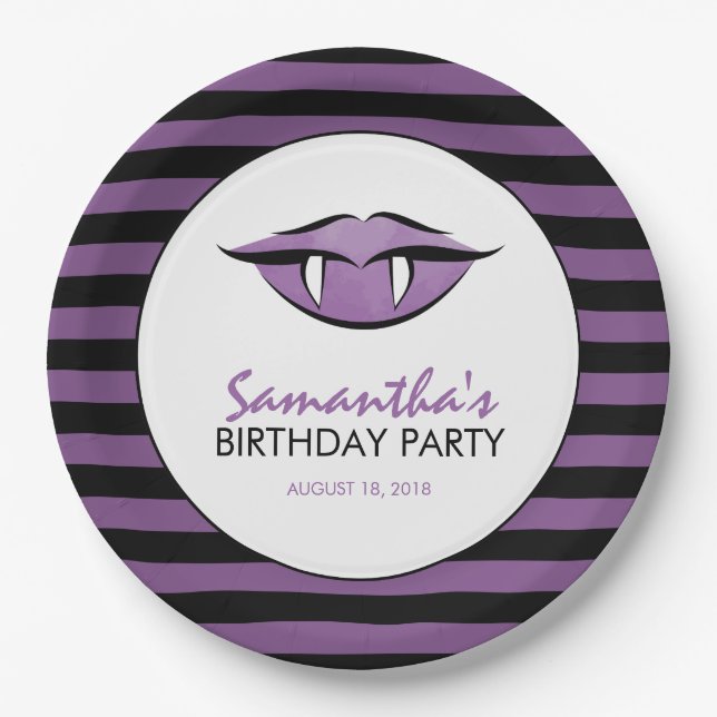 Vampire Lips Goth Birthday Party Paper Teller (Vorderseite)