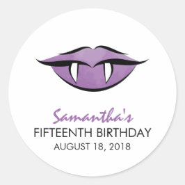 Vampire Lips Goth Birthday Sticker