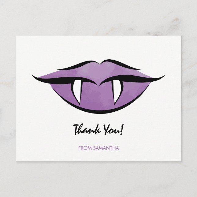 Vampire Lips Goth Halloween Geburtstagskarte Postkarte (Vorderseite)