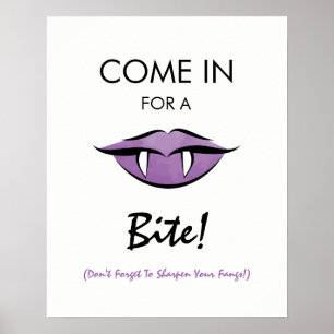 Vampire Lips Goth Halloween-Party Begrüßungszeiche Poster