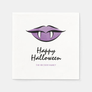 Vampire Lips Goth Happy Halloween Paper Napkins Serviette