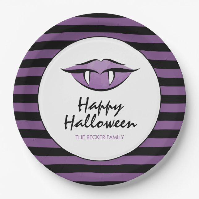 Vampire Lips Goth Happy Halloween Teller (Vorderseite)