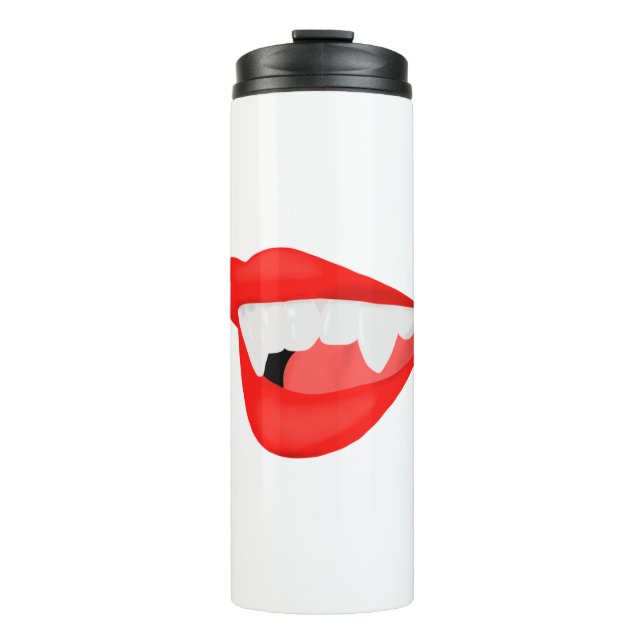 Vampire Lips Thirsty for a Neck Thermosbecher (Vorderseite)