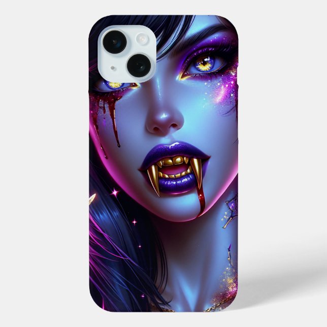 Vampire mit Gold Fangs Ai Art Case-Mate iPhone Hülle (Rückseite)