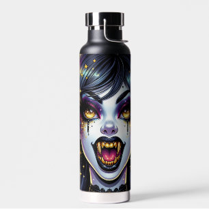 Vampire mit Goldfangs Vollmond-Halloween-Party Trinkflasche