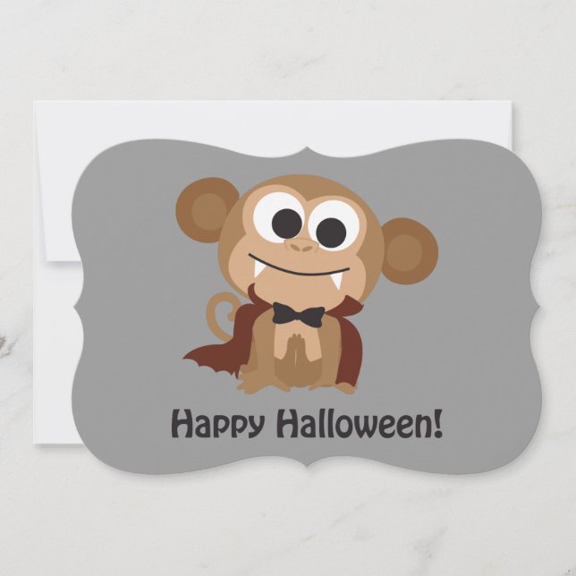 Vampire Monkey Halloween-Party Einladung (Vorderseite)