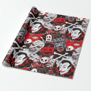 Vampire Night Matte Wrapping Paper, 30" x 6' Geschenkpapier