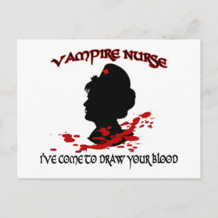 Vampire Nurse (Ich bin gekommen, um dein Blut Zeic Postkarte