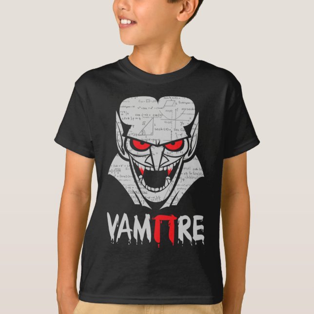 Vampire Pi Halloween Kostüm Funny Mathe Science Th T-Shirt (Vorderseite)