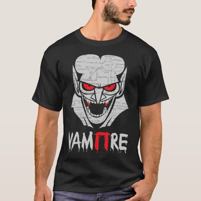 Vampire Pi Halloween Kostüm Funny Mathe Science Th T-Shirt (Vorderseite)