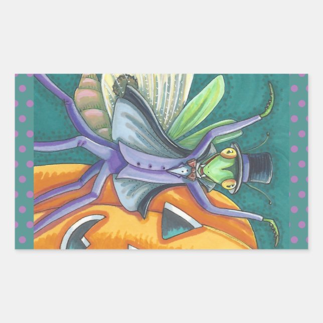 VAMPIRE PRAYING MANTIS BUG STICKER SHEED Rectangle (Vorderseite)
