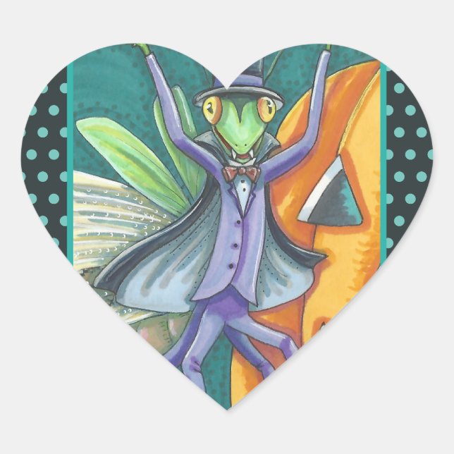 VAMPIRE PRAYING MANTIS BUG STICKERS SHEED Herz (Vorderseite)
