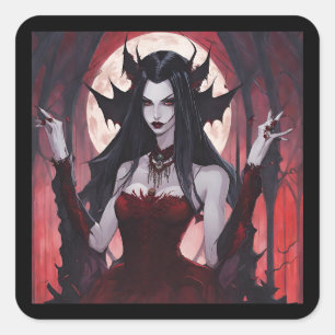 Vampire Queen Quadratischer Aufkleber