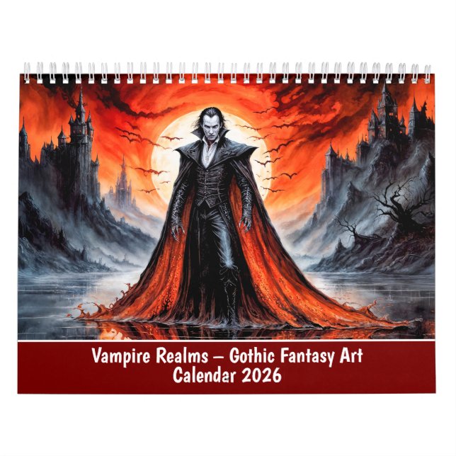 Vampire Realms – Gothic Fantasy Art Calendar 2026 Kalender (Titelbild)