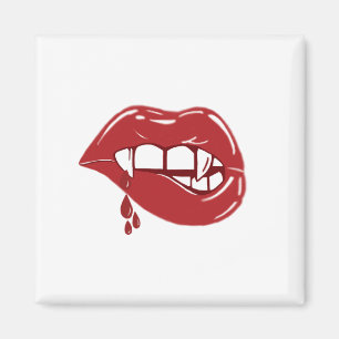 Vampire Red Lips Tropfen Blut fällt Magnet
