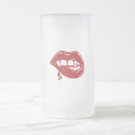 Vampire Red Lips Tropfen Blut Mattglas Bierglas