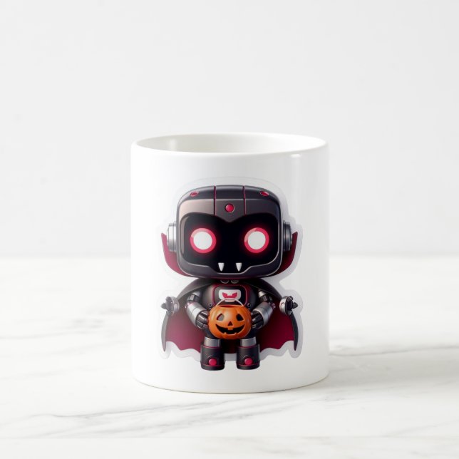 Vampire Robot Halloween Tasse Niedlich Spooky Tech (Mittel)