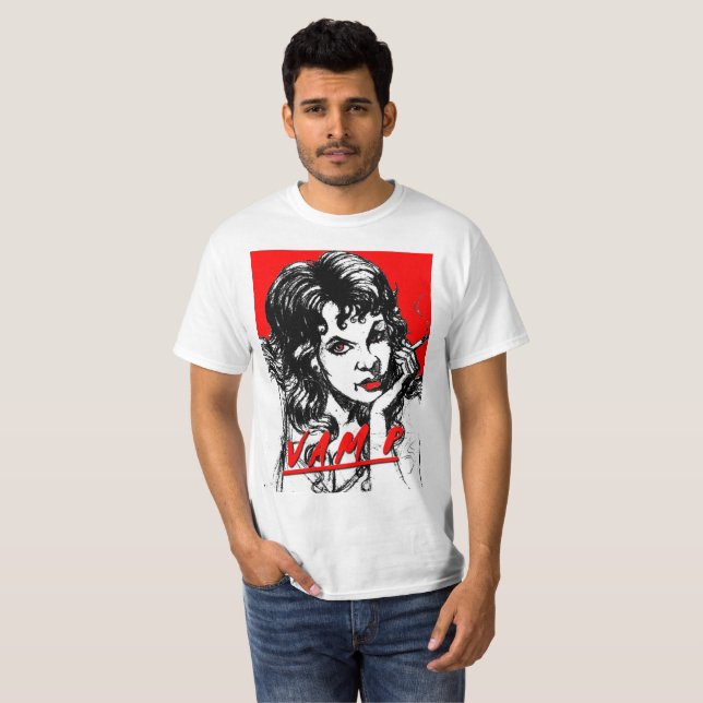 VAMPIRE-ROTER LIPPENkunst-JACK JOYA T-Shirt (Vorne ganz)