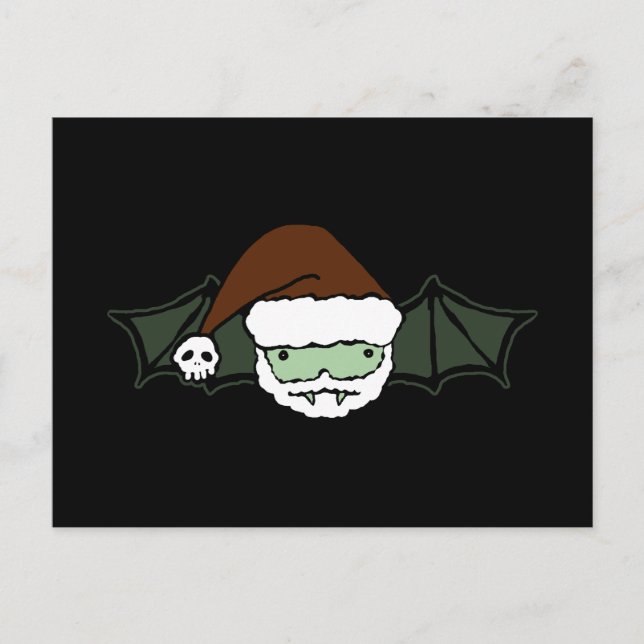 Vampire Santa Bat Feiertagspostkarte (Vorderseite)