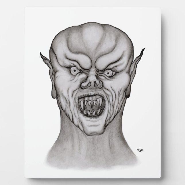 Vampire Schwarzweiß-Design Fotoplatte (Vorderseite)