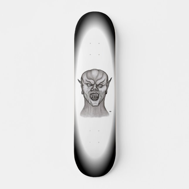 Vampire Schwarzweiß-Design Skateboard (Vorne)