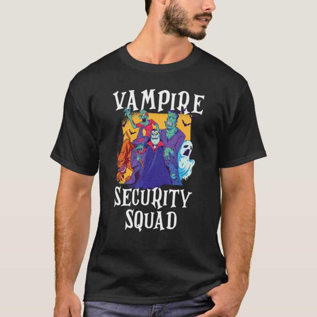 Vampire Security Squad  Easy Halloween Costume T-Shirt (Vorderseite)