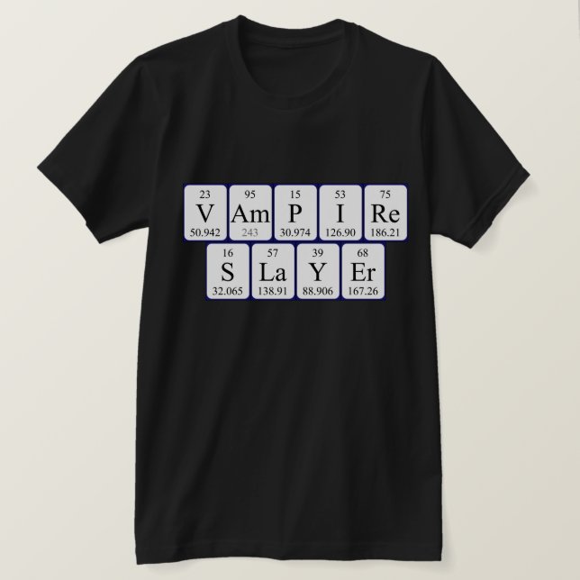 Vampire Slayer Periodensystem Shirt (Design vorne)