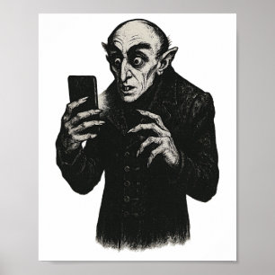 Vampire-Smartphone-Nosferatu-Selfie-Graf Orlok Ha Poster