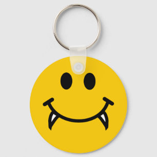 Vampire-Smiley mit Reißzähnen Schlüsselanhänger