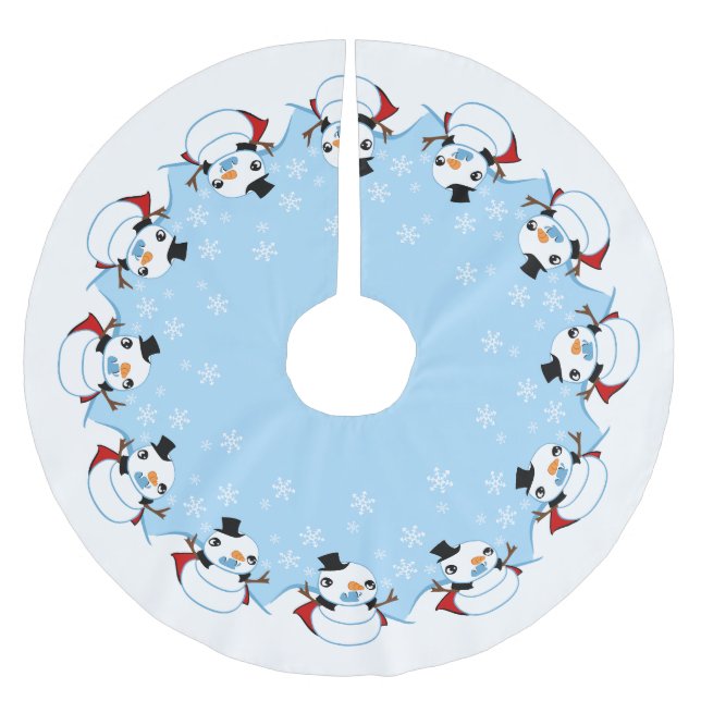 Vampire Snowman Polyester Weihnachtsbaumdecke (Vorderseite)