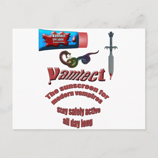 Vampire Sunscreen Postkarte (Vorderseite)