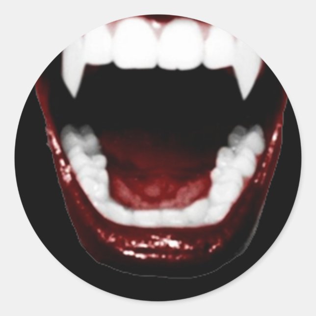"Vampire Teeth" Runder Aufkleber (Vorderseite)