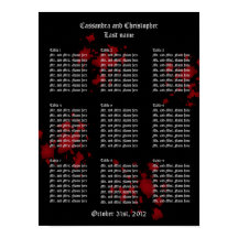 Vampire Thema Hochzeit Gasttisch-Chart