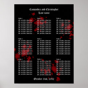 Vampire Thema Hochzeit Gasttisch-Chart Poster