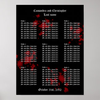 Vampire Thema Hochzeit Gasttisch-Chart Poster