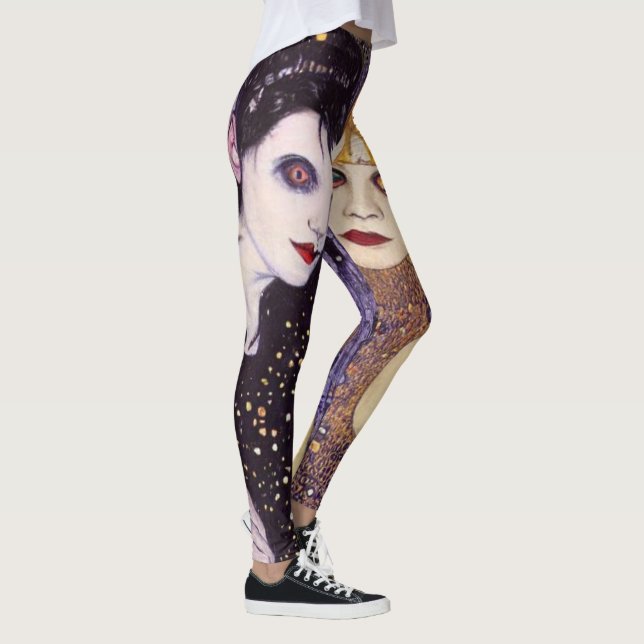 Vampire und Hexe zu Halloween Leggings (Rechts)