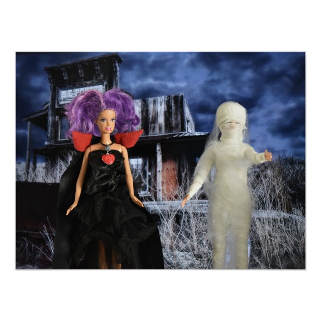 Vampire und Mummy auf der Jagd. Halloween Poster (Vorderseite)