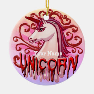 Vampire Unicorn Keramik Ornament