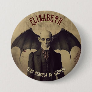 Vampire Vintag Dracula Halloween Button