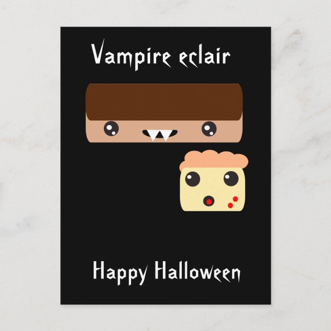 Vampire-Vortrag "Happy Halloween" Postkarte (Vorderseite)