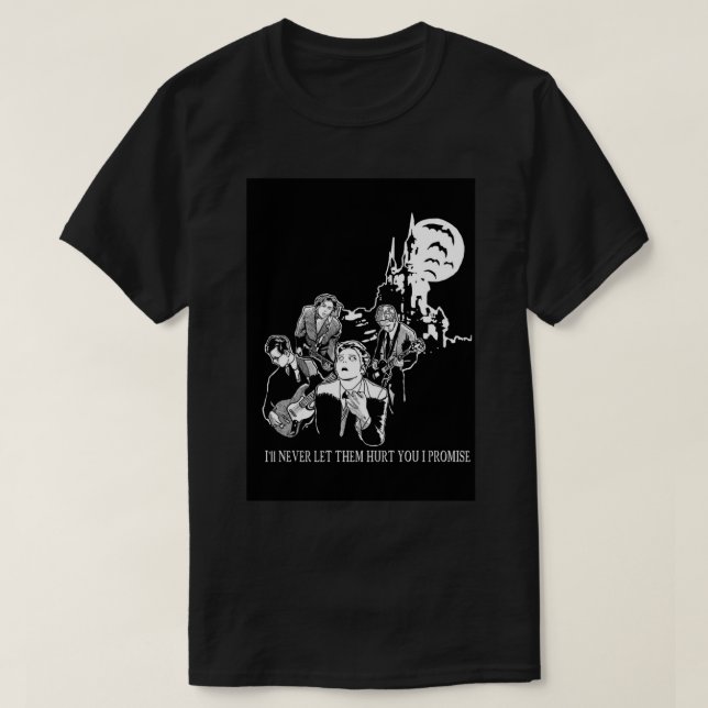 Vampire werden Sie nie verletzen Manga Stil Spiral T-Shirt (Design vorne)