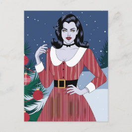 Vampire Woman Christmas Postkarte