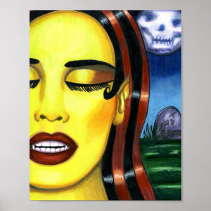 Vampire Woman Markers Zeichnete Horror Original Ar Poster