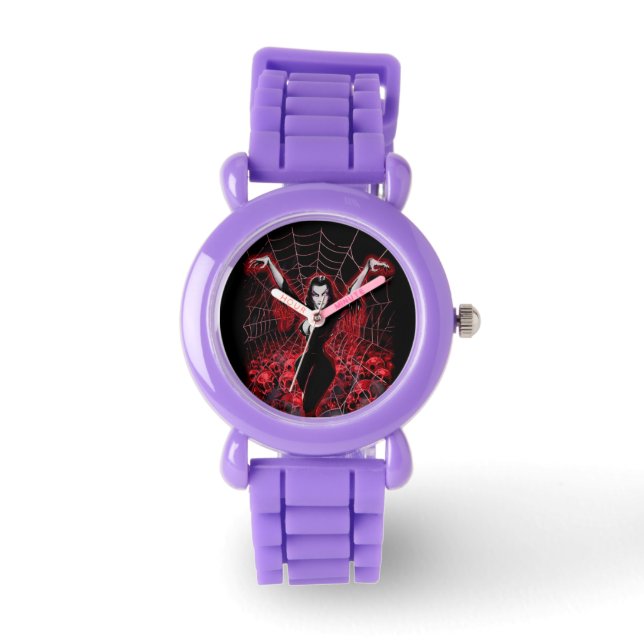 Vampire Woman Spider web gothic Armbanduhr (Vorderseite)