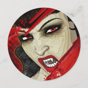 Vampiregesichtshalloween-Geburtstags-Party Einladung